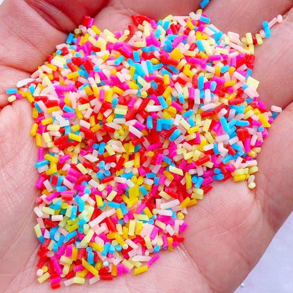 Colorful Polymer Clay Sprinkles, Fake Cupcake Toppings