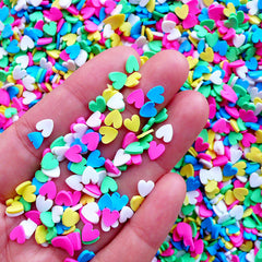 CLEARANCE Fimo Heart Toppings | Faux Sprinkles | Fake Cupcake Deco | Kawaii Sweets Jewelry Making | Polymer Clay Food Crafts | Decoden Phone Case (Colorful / 5 grams)
