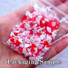 Fake Heart Sprinkles | Polymer Clay Toppings | Faux Cake Deco | Fimo Sweets Decoration | Kawaii Food Jewellery | Valentine's Day Crafts (Mix / 5 grams)