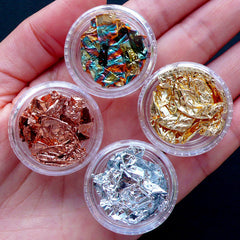 Colored Gold Foil and Silver Foil for Crafts | Rose Gold Leaf & Silver Leaf for Nail Art | Nail Designs | Resin Craft Supplies (Set of 4)