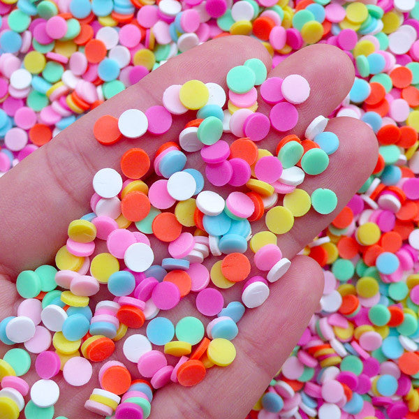 Colorful Polymer Clay Sprinkles | Fake Rainbow Toppings | Faux Round Dot  Confetti Sprinkles | Kawaii Cupcake Jewelry Making (Assorted Mix / 5 grams)