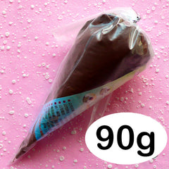 Fake Chocolate Icing / Whipped Cream Air Dry Clay / Frosting Clay from Taiwan Racoon Honey (90g / Dark Brown / FREE Pastry Bags) Faux Sweets