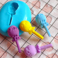 Lollipop Candy Flexible Mold (14mm) Miniature Food Dollhouse Sweets Mini Food Craft Fake Sweets Jewelry MD348