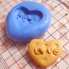 Biscuit Mold Heart Love Cookie 18mm Silicone Mold Miniature Kawaii Deco Sweets Fimo Polymer Clay Jewelry Charms Cabochon Flexible Mold MD152