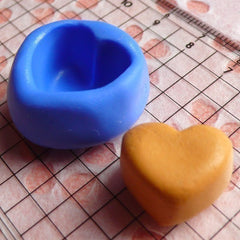 Heart Chocolate / Pudding (17mm) Silicone Flexible Push Mold - Miniature Food, Sweets, Jewelry, Charms (Clay, Fimo, Resins, Fondant) MD507