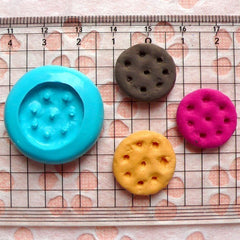 Round Cookie Mold Biscuit Mold 19mm Silicone Flexible Mold Kawaii Miniature Sweets Mold Wax Fimo Polymer Clay Mold Cabochon Charms MD144