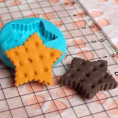 Silicone Mold Flexible Mold - Star Shaped Cookie / Biscuit (21mm) Miniature Food, Jewelry, Charms (Resin, Paper Clay, Fimo, Gum Paste) MD149