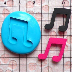 Music Note (15mm) Silicone Flexible Push Mold - Miniature Food, Sweets, Jewelry, Charms (Clay Fimo Resin Epoxy Wax Gum Paste Fondant) MD550