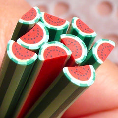 Polymer Clay Cane Watermelon Dollhouse Food Cane (Cane or Slices) Fimo Miniature Fruit Jewellery Kawaii Nail Deco Cute Embellihsment CF028
