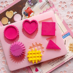 Cake Tart Cupcake Waffle Mold Set from Padico (Japan) Decoden Mold Kawaii Miniature Sweets Jewelry Cabochon (Resin Clay, Paper Clay) MD012