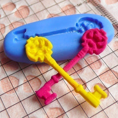 Key (30mm) Silicone Flexible Push Mold - Jewelry, Charms, Cupcake (Resin, Paper Clay, Fimo, Casting Resins, Wax, Gum Paste, Fondant) MD526