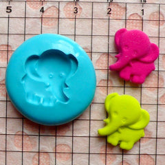 Elephant (16mm) Silicone Flexible Push Mold - Miniature Food, Cupcake, Jewelry, Charms (Resin Paper Clay Fimo Wax Gum Paste Fondant) MD715