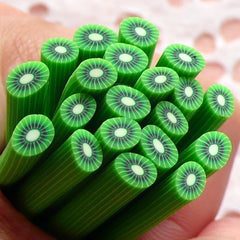 Miniature Kiwi Polymer Clay Cane (Cane or Slices) Fimo Fruit Nailart Fake Toppings Dollhouse Sweets Craft Kawaii Food Jewelry Making CF014