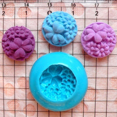 Round Flower Cameo Mold 15mm Flexible Silicone Mold DIY Jewelry Rings Pendant Flower Cabochon Charms Fimo Polymer Clay Mold Wax Resin MD604