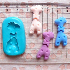 Giraffe with Bow (29mm) Silicone Flexible Push Mold - Jewelry, Charms, Cupcake (Clay Fimo Casting Resin Epoxy Wax Gum Paste Fondant) MD432