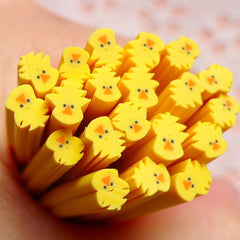 Polymer Clay Cane - Chick / Chicken Face - for Miniature Food / Dessert / Cake / Ice Cream Sundae Decoration and Nail Art CAN015