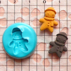 Gingerbread Man w/ Scarf, Hat (17mm) Silicone Flexible Mold - Miniature Food, Sweets, Jewelry, Charms (Clay, Fimo, Resins, Fondant) MD263