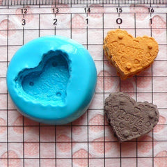 Heart Shaped Love Cake (18mm) Silicone Flexible Push Mold - Miniature Food, Sweets, Jewelry, Charms (Clay Fimo Resin Wax Soap Fondant) MD329