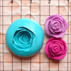 Rose / Flower (12mm) Silicone Flexible Push Mold - Jewelry, Charms, Cupcake (Clay, Fimo, Casting Resin, Wax, Soap, Gum Paste, Fondant) MD562