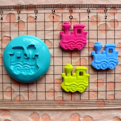 Train (17mm) Silicone Flexible Push Mold - Miniature Food, Sweets, Jewelry, Charms (Clay, Fimo, Resin, Gum Paste, Fondant, Sculpey) MD547