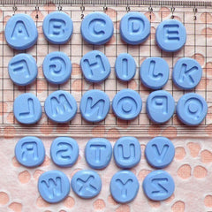 Set of Alphabet A-Z (8mm) Silicone Flexible Push Mold - Miniature Food, Sweets, Jewelry, Charms (Clay Fimo Resins Gum Paste Fondant) MD732
