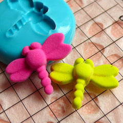 Dragonfly (17mm) Silicone Flexible Push Mold - Jewelry, Charms, Cupcake (Clay Fimo Casting Resins Epoxy Wax Soap Gum Paste Fondant) MD413