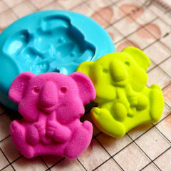 Koala (15mm) Silicone Flexible Push Mold - Jewelry, Charms, Cupcake (Clay, Fimo, Wax, Soap, Epoxy, Casting Resins, Gum Paste, Fondant) MD419