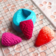 Strawberry Mold 20mm Silicone Flexible Mold Faux Miniature Sweets Kawaii Fruit Cabochon Kitsch Charms Fimo Polymer Clay Fondant Mold MD397