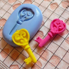 Key Mold 19mm Silicone Flexible Mold Fondant Gumpaste Mini Cupake Topper Mold Fimo Polymer Clay Mold Jewelry Charms Key Cabochon Mold MD525
