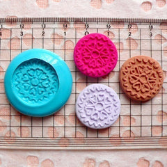 Round Cookie Mold Biscuit Mold 21mm Silicone Flexible Mold Dollhouse Miniature Sweets Fimo Polymer Clay Mold Kitsch Cabochon Mold MD735