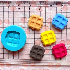 Waffle (14mm) Silicone Flexible Push Mold - Miniature Food, Jewelry, Charms, Cupcake (Clay Fimo Resin Wax Soap Gum Paste Fondant) MD305