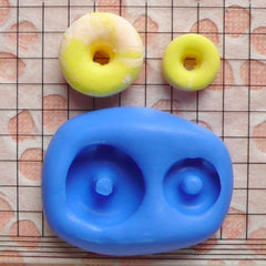 Donut Mold Doughnut 10,16mm Silicone Flexible Mold Kawaii Miniature Sweets Decoden DIY Kitsch Jewelry Earrings Fimo Clay Wax Dollhouse MD652