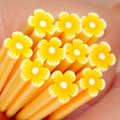 Polymer Clay Cane - Yellow and White Flower - for Miniature Food / Dessert / Cake / Ice Cream Sundae Decoration and Nail Art CFW008