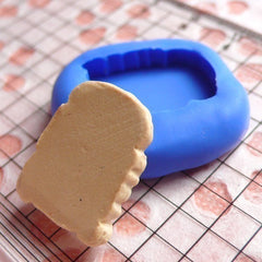 Bread Slice 18mm Silicone Flexible Mold Decoden Kawaii Miniature Mold Sweets Fimo Polymer Clay Mini Food Jewelry Cabochon Charms Wax MD208