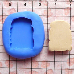Bread Slice 18mm Silicone Flexible Mold Decoden Kawaii Miniature Mold Sweets Fimo Polymer Clay Mini Food Jewelry Cabochon Charms Wax MD208