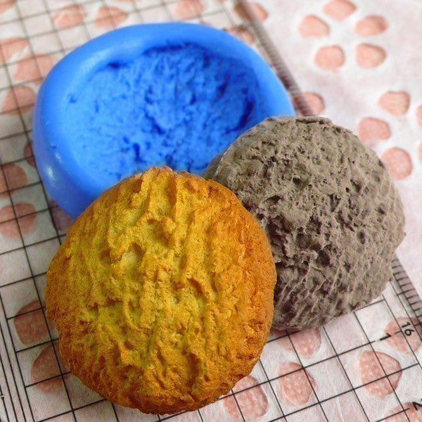 Butter Cookie Mold Round Biscuit 30mm Flexible Silicone Mold Decoden Kawaii Sweets Fimo Polymer Clay Food Mold Charms Cabochon Mold MD188
