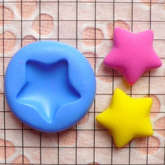 Puffy Star (17mm) Silicone Flexible Push Mold - Miniature Food, Cupcake, Jewelry, Charms (Resin, Paper Clay, Fimo, Fondant, Gum Paste) MD494