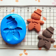 Gingerbread Man with Hat (32mm) Silicone Mold Flexible Mold - Miniature Food, Sweets, Jewelry, Charms (Clay Fimo Resin Wax Gum Paste) MD270