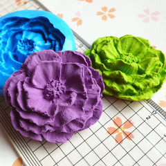 Vintage Cabbage Rose (42mm) Silicone Flexible Push Mold - Jewelry, Charms, Cupcake (Clay Fimo Casting Resins Wax Gum Paste Fondant) MD741