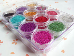 Nail Caviar Beads Microbeads Fake Cupcake Sprinkles Faux Candy Sprinkles Micro Marbles (12 assorted colors set) Kawaii Nail Decoration SPK02