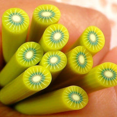 CLEARANCE Fruit Polymer Clay Cane Fimo Kiwi Cane (Cane or Slices) Miniature Food Dollhouse Sweets Kawaii Jewelry Making Fake Cupcake Topping CF000