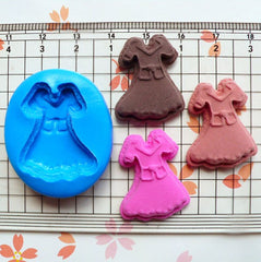 Silicone Flexible Mold Lady Dress Sugar Cookie Biscuit (26mm) Miniature Food, Sweets, Jewelry, Charms (Clay, Fimo, Gum Paste, Fondant) MD169