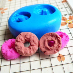 Kawaii Mold Old Fashion Donut Doughnut 10,12mm Flexible Silicone Mold Decoden Kawaii Mini Sweets Fimo Jewelry Earrings Cabochon Mold MD240