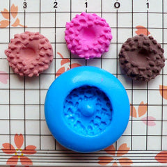Donut Mold Doughnut w/ Sprinkles 15mm Flexible Silicone Mold Miniature Sweets Deco Fimo Polymer Clay Jewelry Charms Kawaii Cabochon MD237