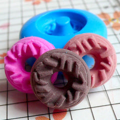 Donut Doughnut Mold w/ Sprinkles 14mm Flexible Silicone Mold Miniature Sweets Deco Polymer Clay Jewelry Charms Kawaii Cabochon Mold MD238