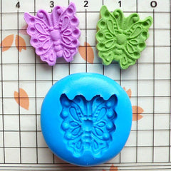 Butterfly (17mm) Silicone Flexible Push Mold - Jewelry, Charms, Cupcake (Clay Fimo Wax Soap Casting Resin Epoxy Fondant Gum Paste) MD406