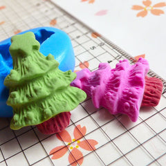 Christmas Tree (26mm) Silicone Flexible Push Mold Butter Mold Cake Decoration Cupcake Topper Mold Fondant Gumpaste Fimo Polymer Clay MD679