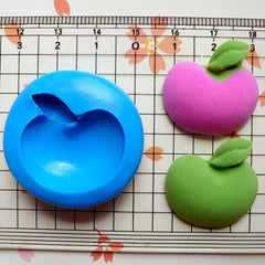 Apple Mold 24mm Flexible Silicone Mold Kawaii Miniature Fruit Cabochon DIY Jewelry Charms Polymer Clay Fimo Resin Mini Fondant Mold MD386