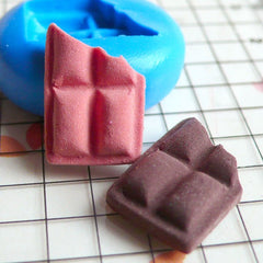Bitten Chocolate Bar Mold 16mm Silicone Flexible Mold Decoden Kawaii Miniature Sweets Fimo Polymer Clay Food Jewelry Cabochon Charms MD354