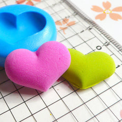 Heart (21mm) Silicone Flexible Push Mold - Miniature Food, Sweets, Cupcake, Jewelry, Charms (Resin Clay Fimo Wax Gum Paste Fondant) MD509